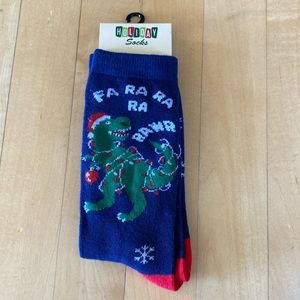 Holiday Socks- Dino Christmas Socks